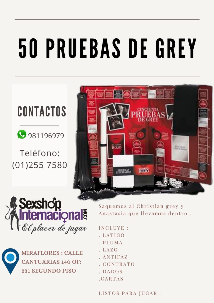 JUEGO SEXSHOP MIRAFLORES 981196979-CIENCUENTA PRUEBAS DE GREY